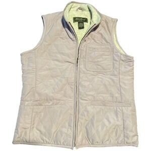 Eddie Bauer Quilted Fleece Lined Vest Women's Size Small Lavender Puffer Shell